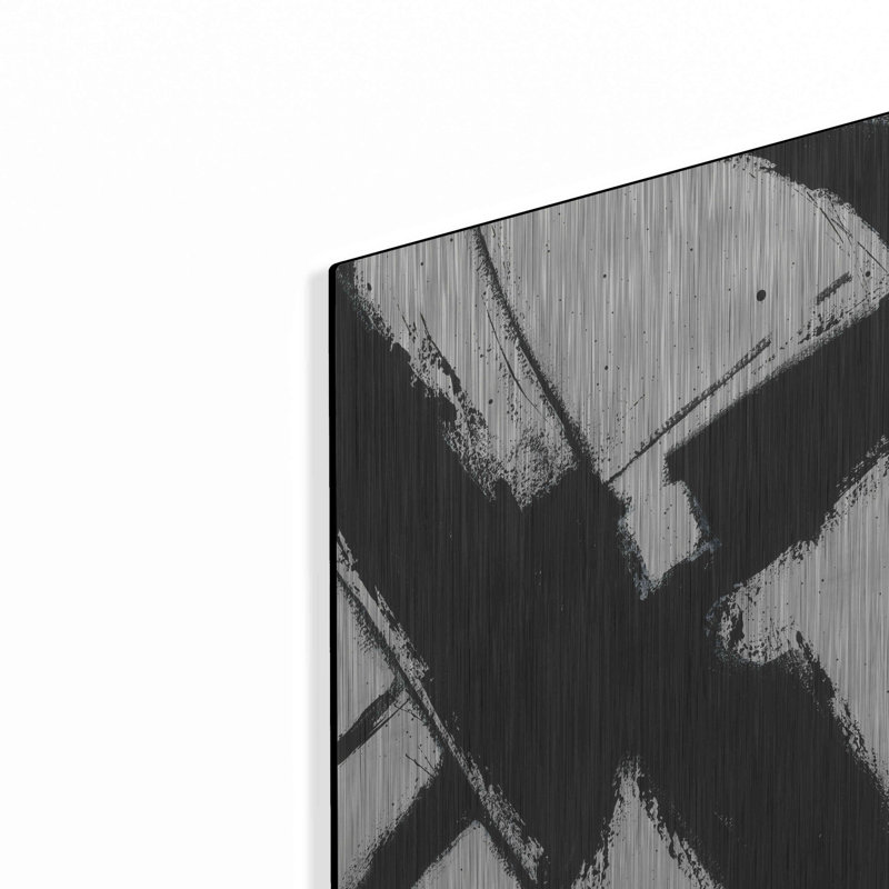 Art mural en métal «Expression Abstract I White Crop» par Shirley Novak, H 24 po x l 16 po