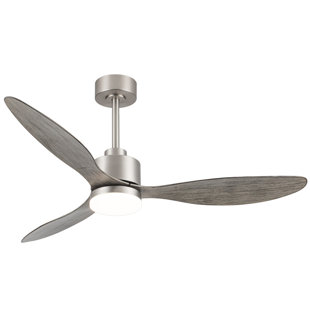 BLACK+DECKER 52-in Brushed Nickle Color-changing LED Medium Base (e-26)  Indoor Downrod or Flush Mount Ceiling Fan with Light (5-Blade) in the  Ceiling Fans department at