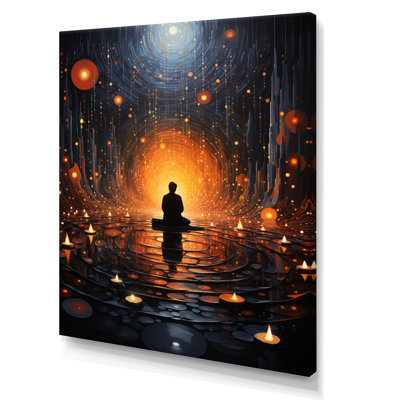 Orange noir méditation mystique réflexions pointillées Orange noir méditation mystique réflexions pointillisme sur toile