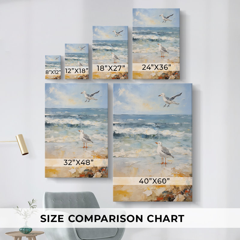 Série Sea and Shore CXIV - Ensemble de 3 toiles tendues avec châssis - Prêt à être accroché, H 12 po x l 8 po