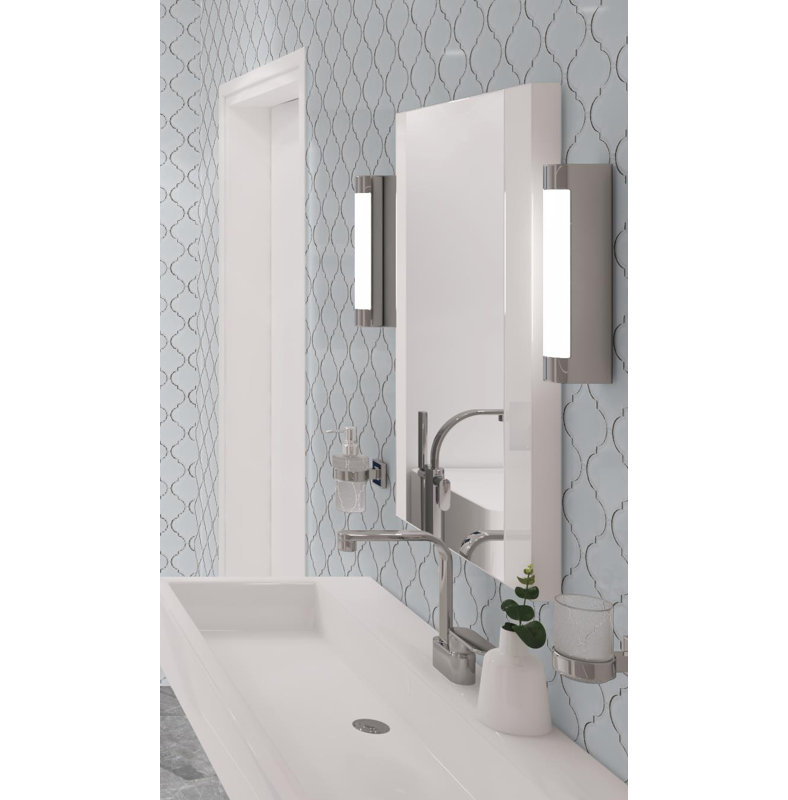 Viola 5" Arabesque Glass Wall Tile, Margio Glossy