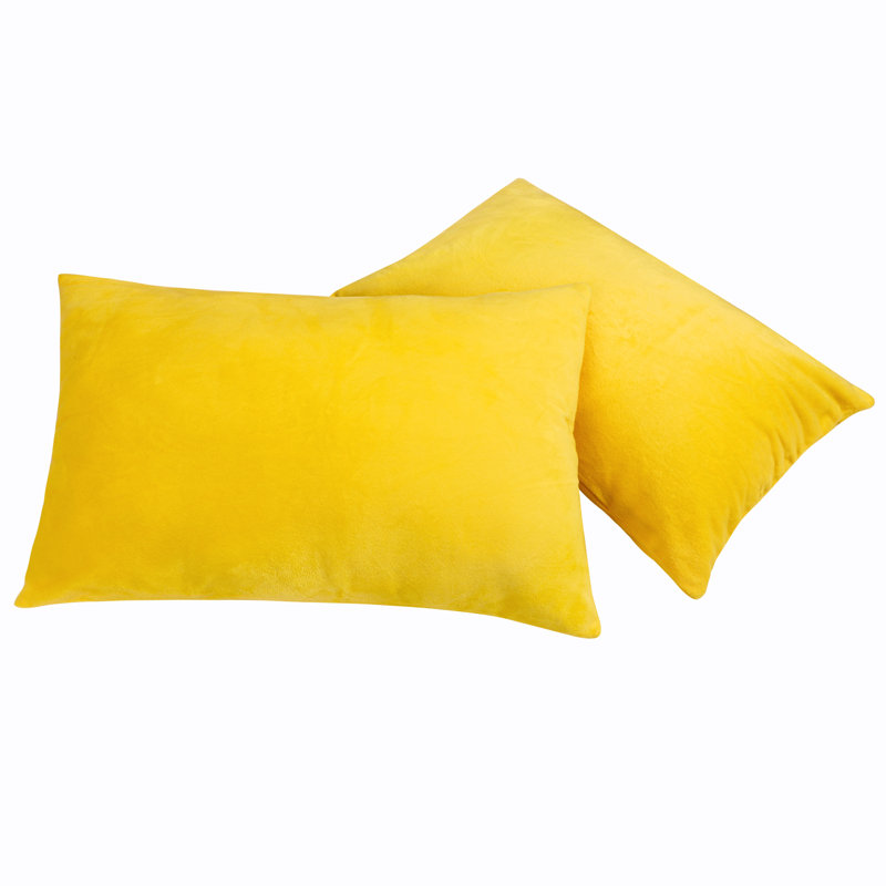 Velvet Pillowcase - Set of 2, King, Yellow