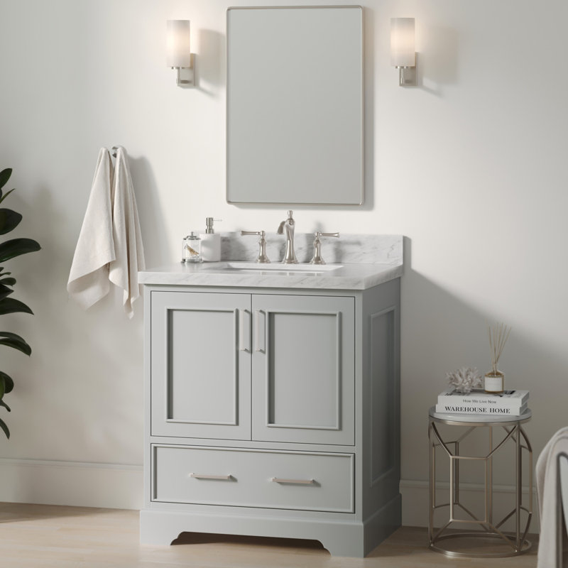 Meuble-lavabo simple avec plateau Abshire 31, Gris