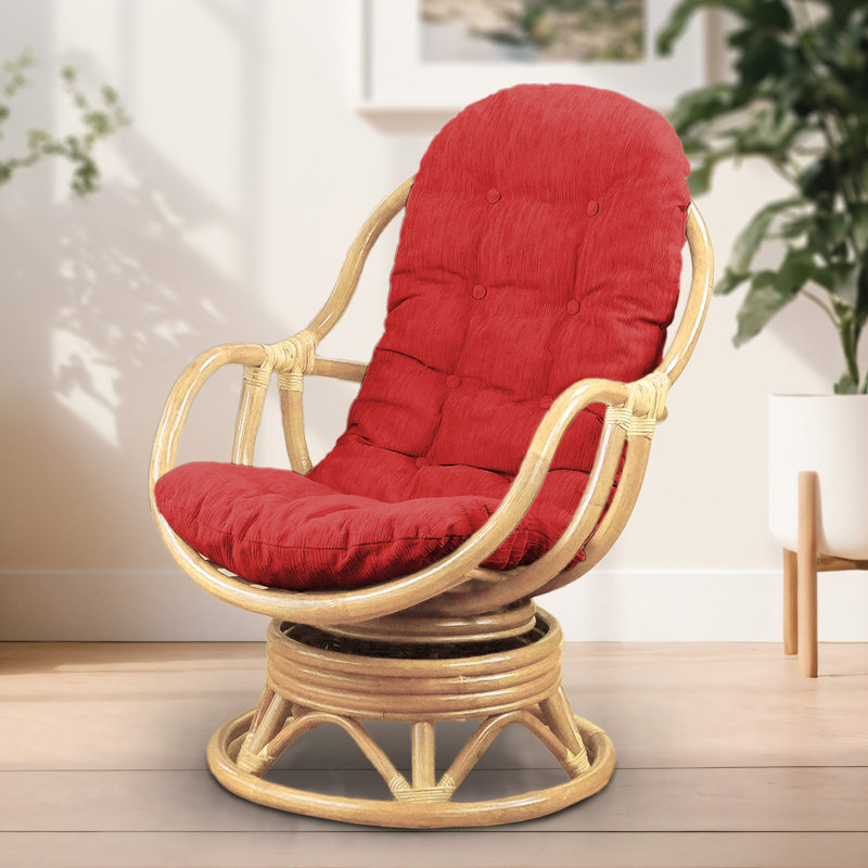 Chaise berçante Anairis, Rouge, Beige clair