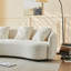 Canapé moderne recourbé, canapé rembourré 4 places avec 4 coussins décoratifs pour le salon