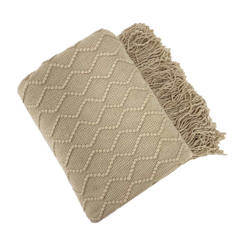 Knitted Throw Blanket, Khaki