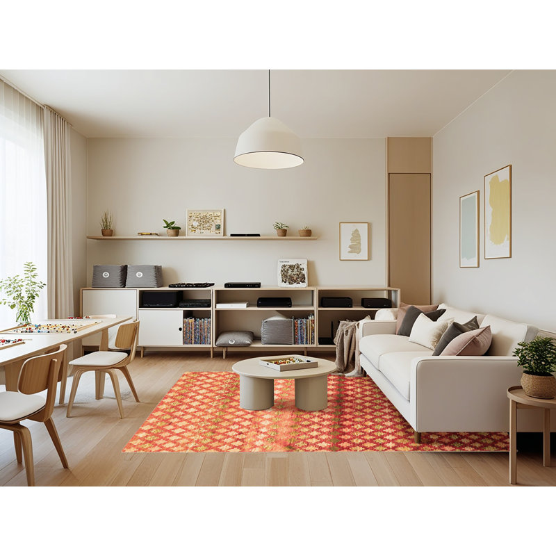 Modoulamin Performance Geometric Indoor Rug, Rectangle 7' x 9'