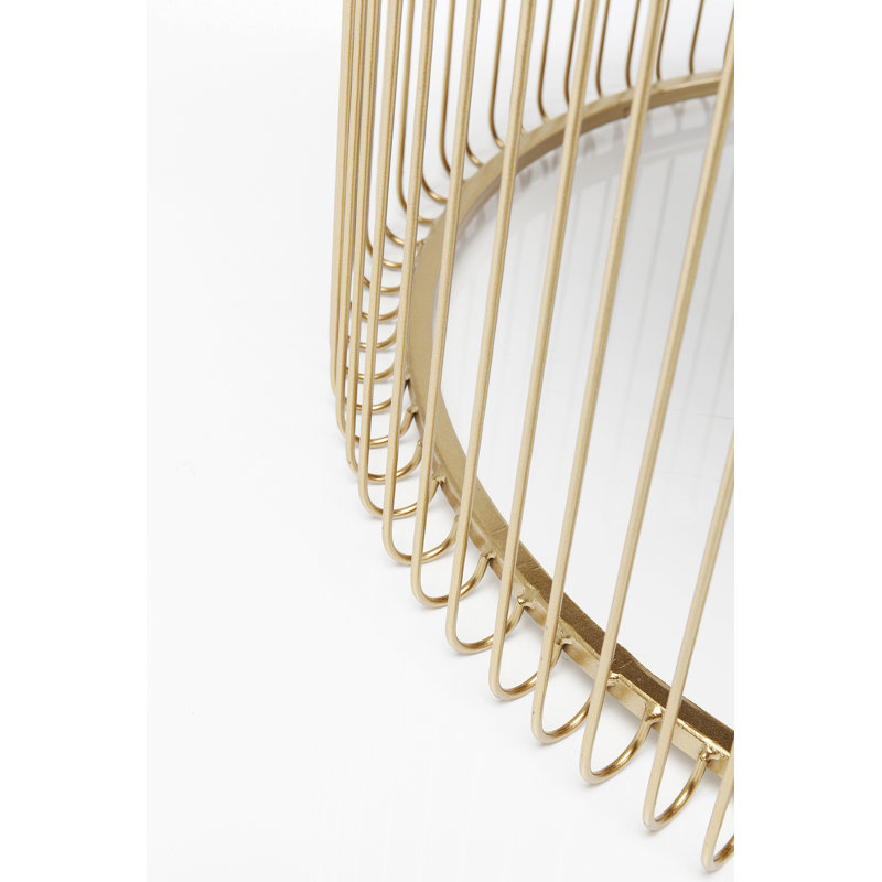 2-piece coffee table set Wire, Clear/Brass