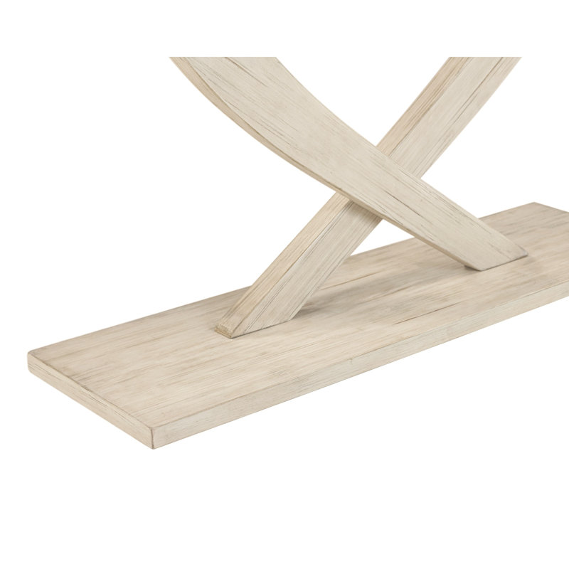 Lyndel 57.25'' Solid Wood Console Table, White Wash