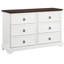 Commode 6 chambres en blanc - Commode d'apparence spacieuse et attrayante avec tiroirs en métal