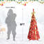 Arbre de Noël rouge de 6 pi avec fonction escamotable, 150 lumières à DEL blanc chaud, 53 articles décoratifs, arbre d'assemblage rapide et sans effort, tous les articles de décoration pour un décor des Fêtes complet, espace