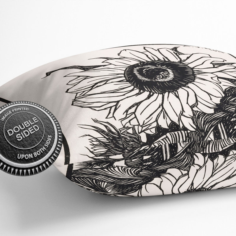 Sunflower Square Throw Cushion, 40cm H x 40cm W x 15cm D