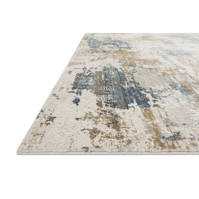 Jeffrey Viscose Abstract Indoor Rug, Rectangle 3'7" x 5'7"