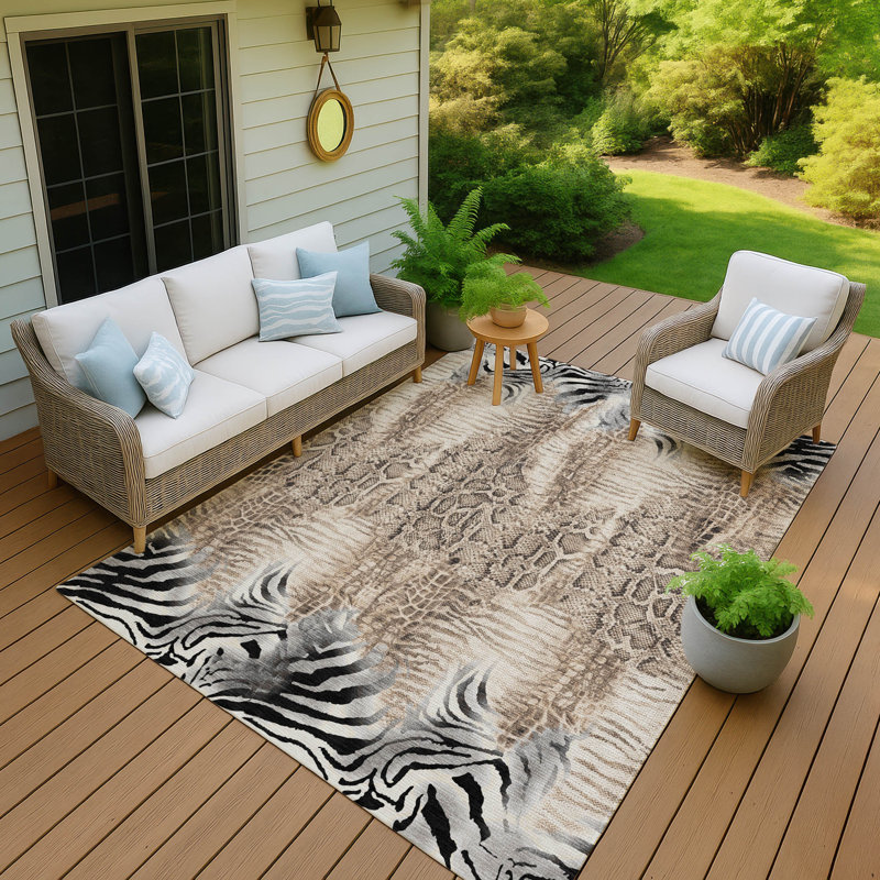 Machine Washable Indoor/Outdoor Jenning ACN2276 Animal Rug, Rectangle 2 pi 6 po x 3 pi 10 po