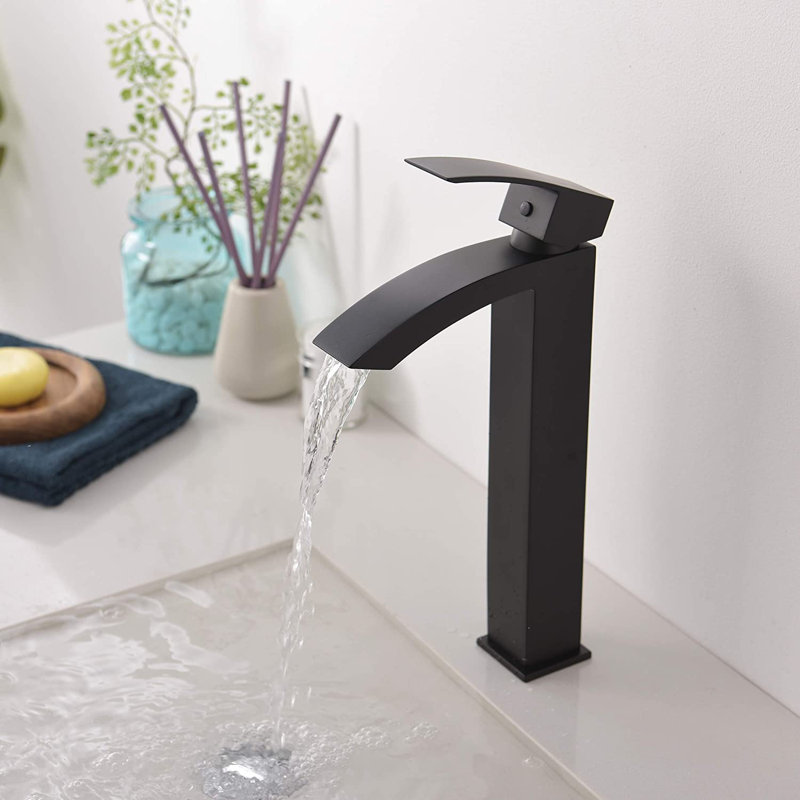 Robinet pour salle de bain Reynoldsburg, Noir mat et chrome poli