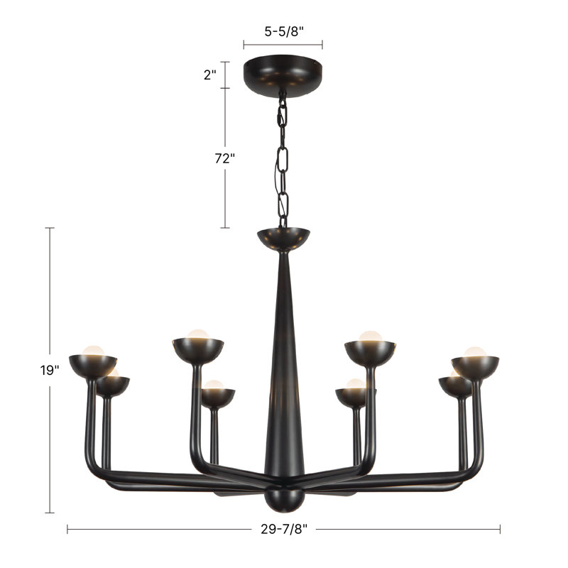 Spade 30-in White dimmable LED Chandelier, White