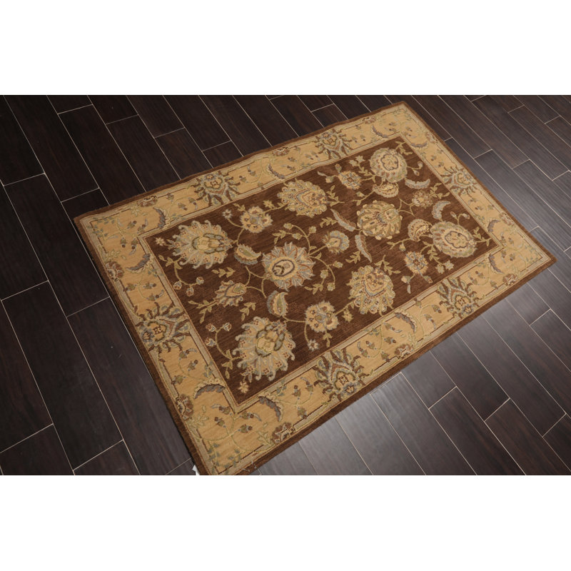 Tapis en laine/brun soie