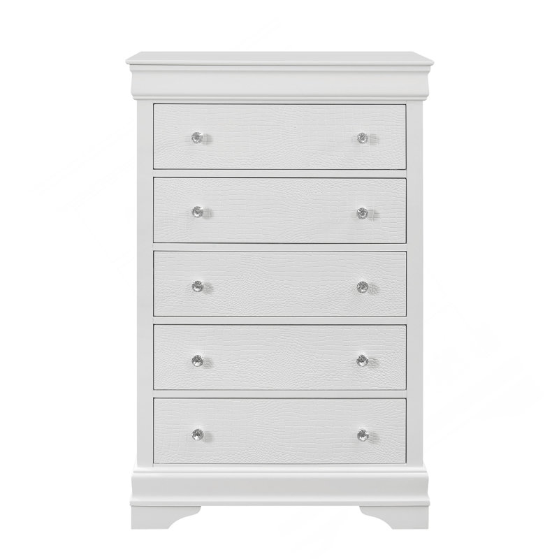 ENSEMBLE DE CHAMBRES 5 PCS, Blanc, Grand lit