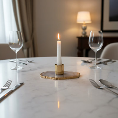 Stone Tabletop Candlestick