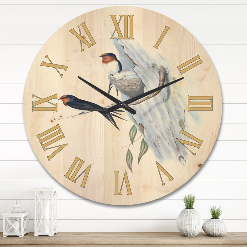 Horloge murale australienne en bois II, Très grand