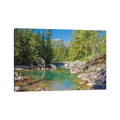 Mcdonald Creek Along Going-To-The-Sun Road At Us Glacier National Park, Montana, USA - Wrapped Canvas Print