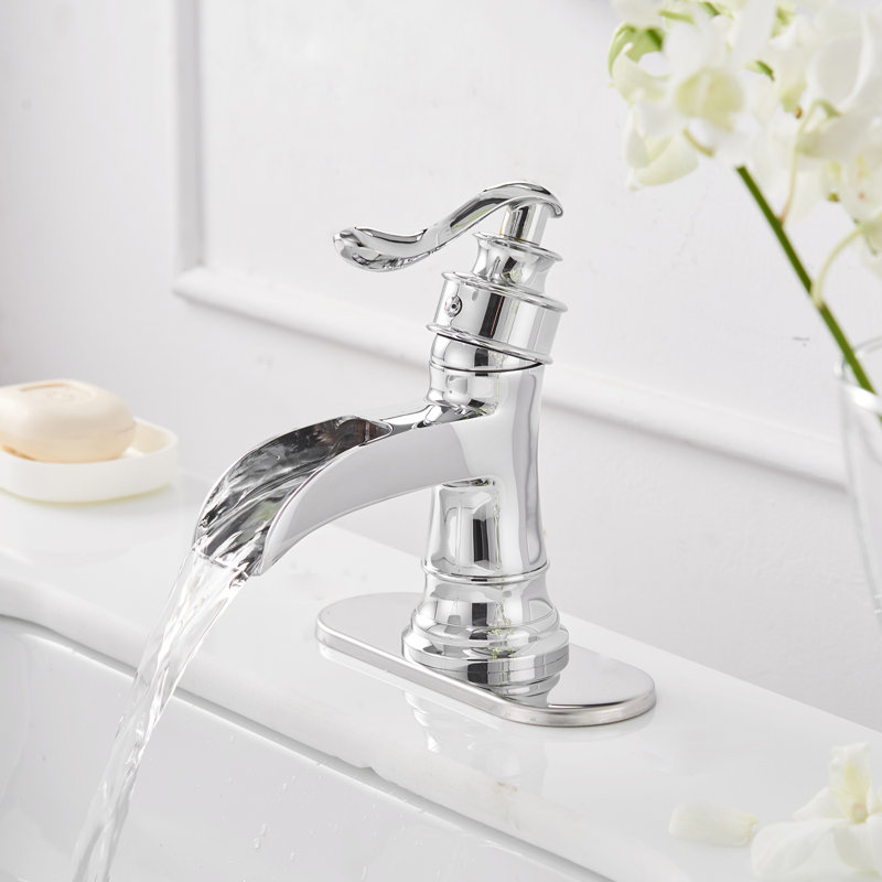Single Hole Bathroom Faucet, Chrome, No