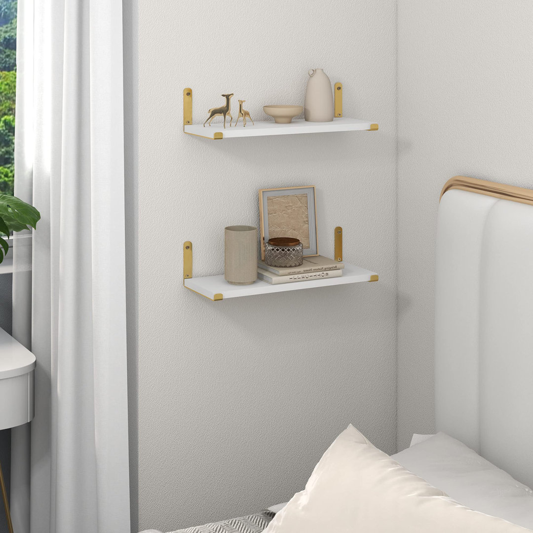 Alif 2 Piece Solid Wood Floating Shelf