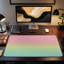 Pink Green Blue Gradient Desk Mat-811174286