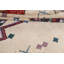 Tapis ivoire en laine noué à la main de conception unique 6 pi 3 po x 9 pi 5 po