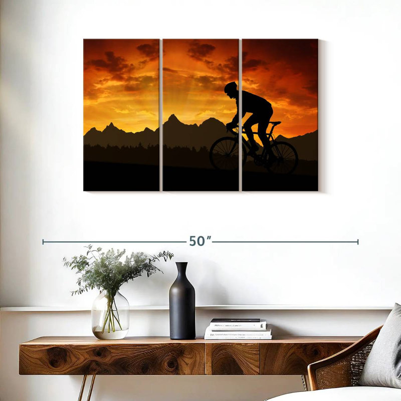 Senne, coucher de soleil à vélo, H 24 po x l 38 po