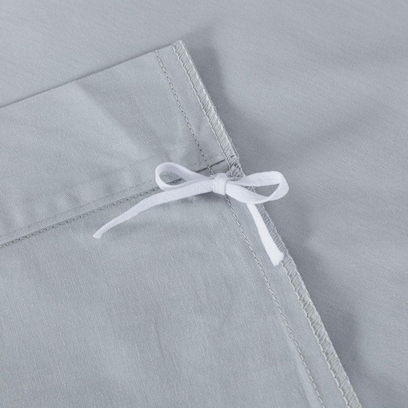 Cotton Twill Solid Duvet Cover, Silver Gray, King Duvet Cover + 2 King Shams