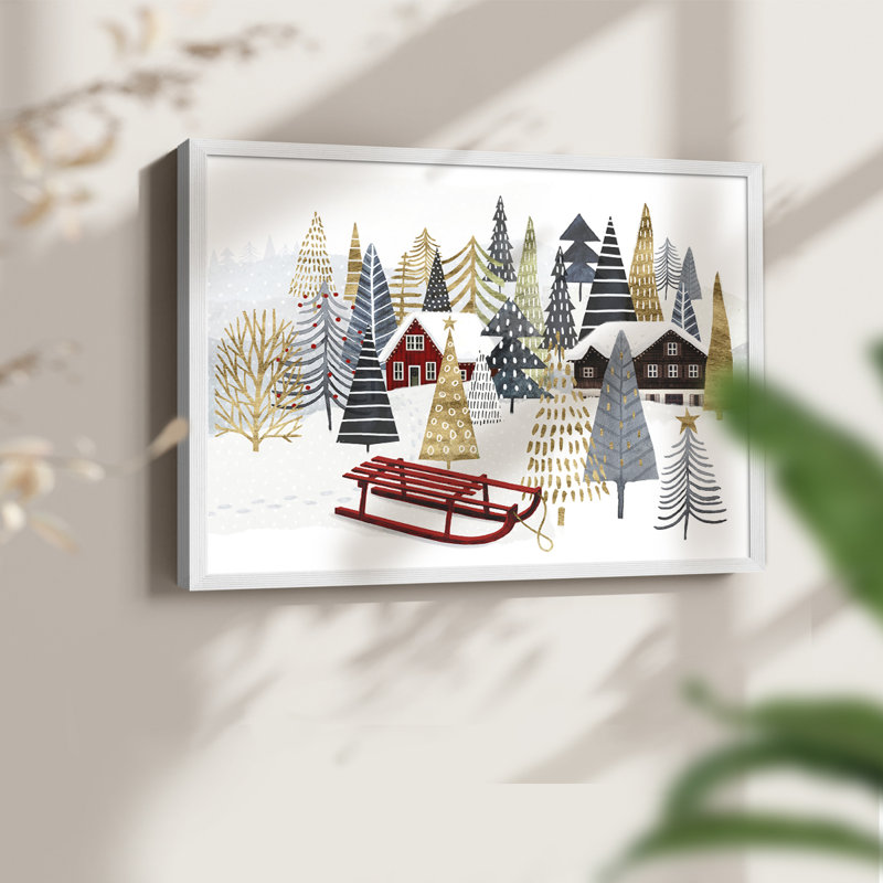 Collection de chalet de Noël A - Reproduction encadrée - Restickable, H 16 po x l 20 po, Blanc