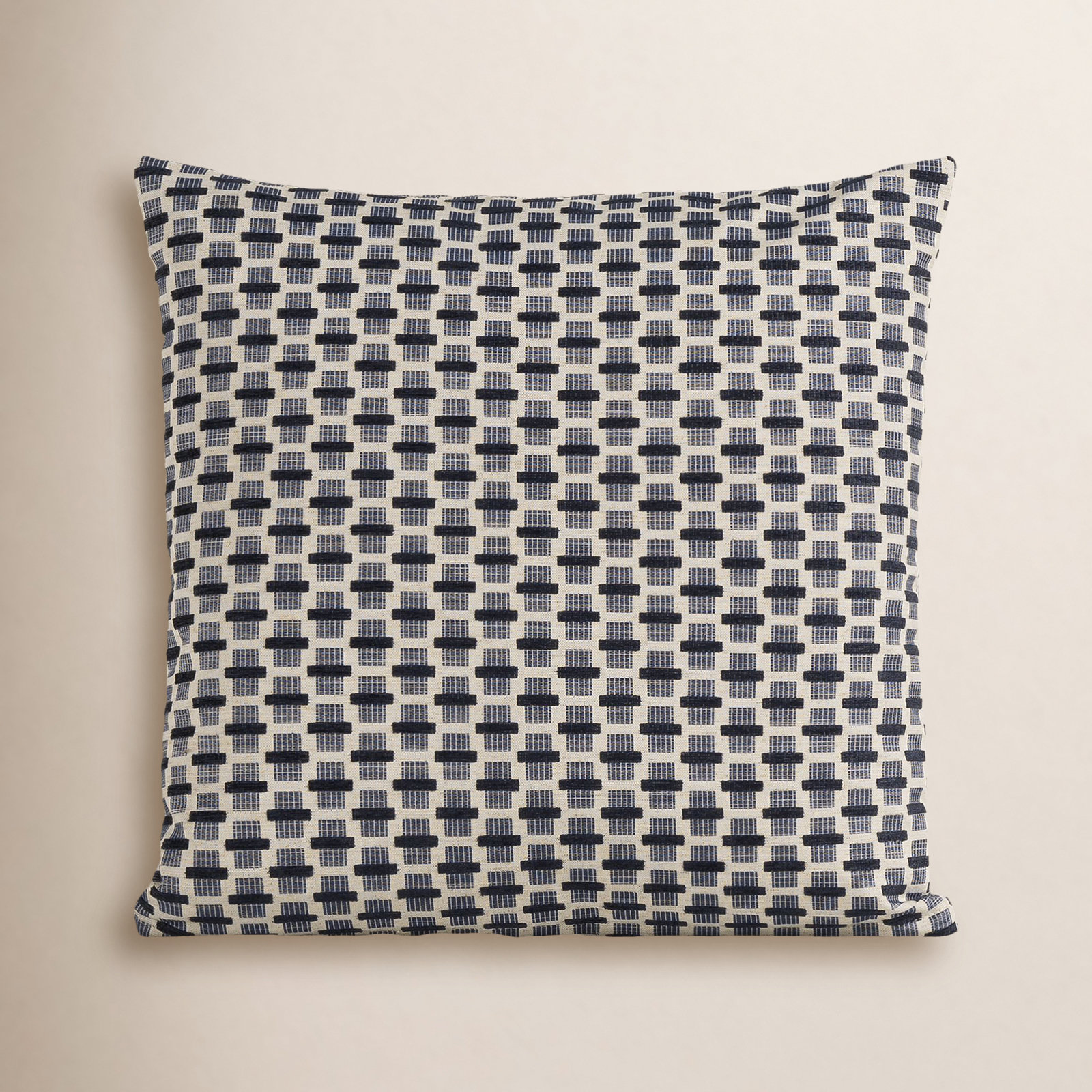 Hansah Throw Pillow, Indigo Geometric 2, Square 20", Polyester