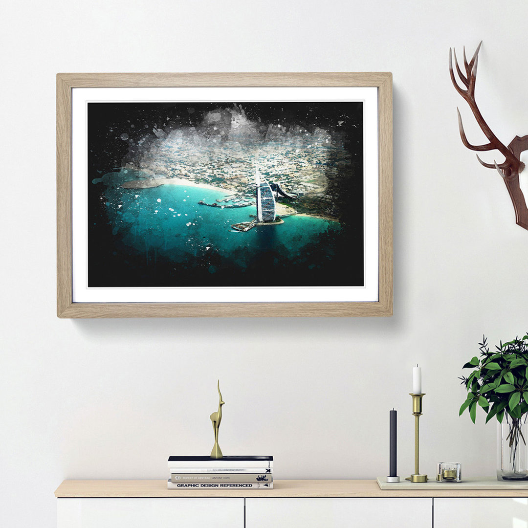 Burj Al Arab Hotel Dubai Skyline - Framed Print