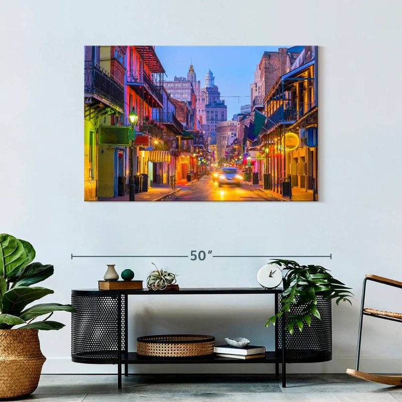 Nouvelle-Orléans, reproduction sur toile, H 30 po x l 45 po x P 1,25 po