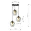 Cadi-Grace 3 - Light Black Cluster Pendant-320022402