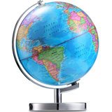 Illuminated Globe of the World with Stand, Rotating World Globe, Light Up Nightlight for Children