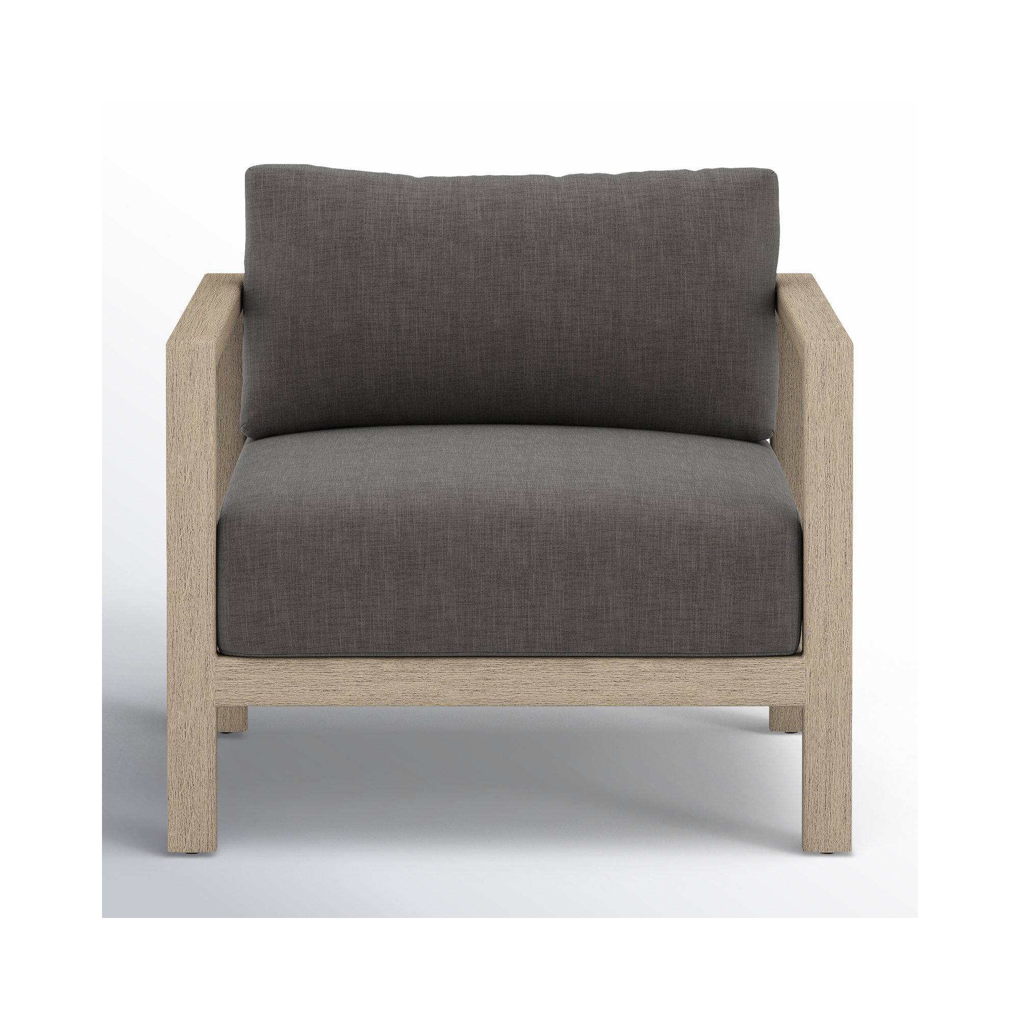 Rosita Teak Outdoor Lounge Chair, Weathered Gray, Charcoal