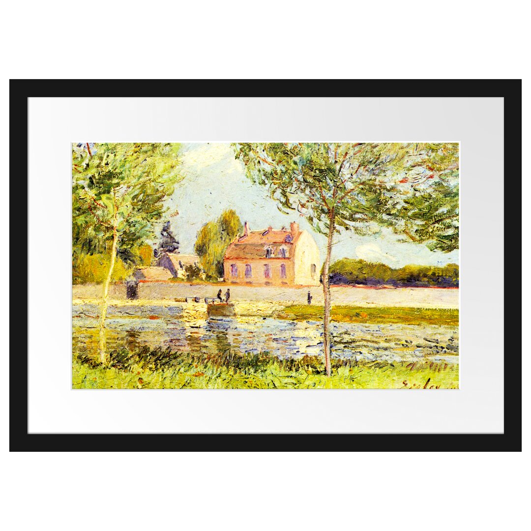 Gerahmter Kunstdruck Houses on the Banks of the Loing von Alfred Sisley