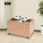 Set Of 2 Foldable Storage Bins With Wheels, Large 52.8-Gallon Rolling Containers With Wood Grain Finish For Home, Garage, And Office Organization