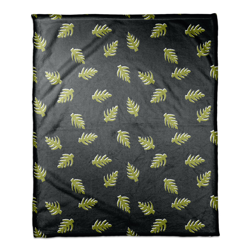  Jeté de palmier, Noir / vert