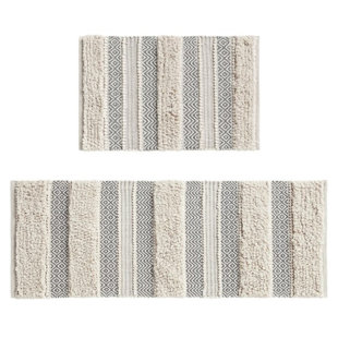 Woven Texture Stripe Bath Rug 22X58"