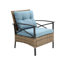 Table basse 4 pièces avec coussins épais et table d'appoint en acier Blue Patio Garden