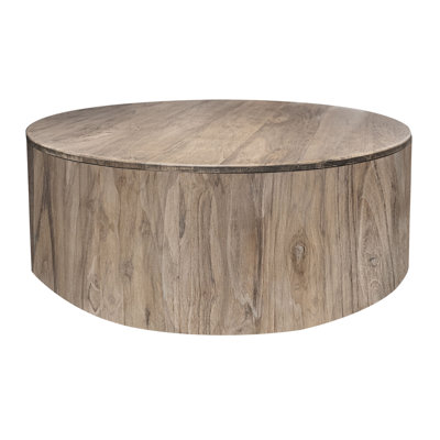 Table basse Eray, teck, bois de manguier, brun clair, 42 pouces
