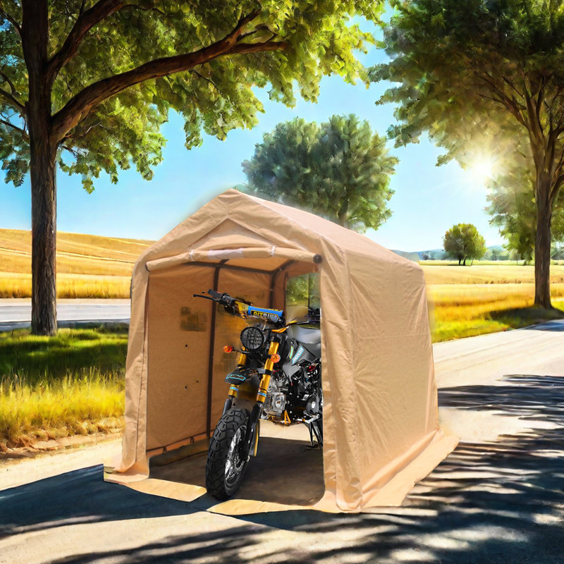 7X12ft Portable Garage Shelter Storage Gazebo, Heavy Duty With 2 Doors & Vents, Waterproof Snow For Motorcycle, Garden Tools Outdoor Tent Shelter, Rust Proof , Firewood