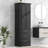 Tall Storage Cabinet With Three Drawers For Bathroom/Office, Black-2141219895