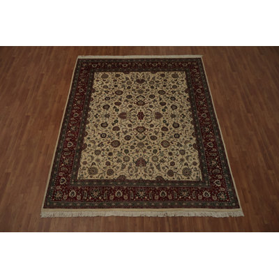 Timeless Charm: Traditional Beige and Red Medallion Rug 8x10