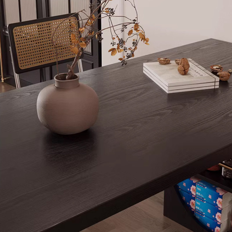 Unique And Durable Solid Wood Storage Dining Table, 29.52"H x 62.99"L x 27.55"W