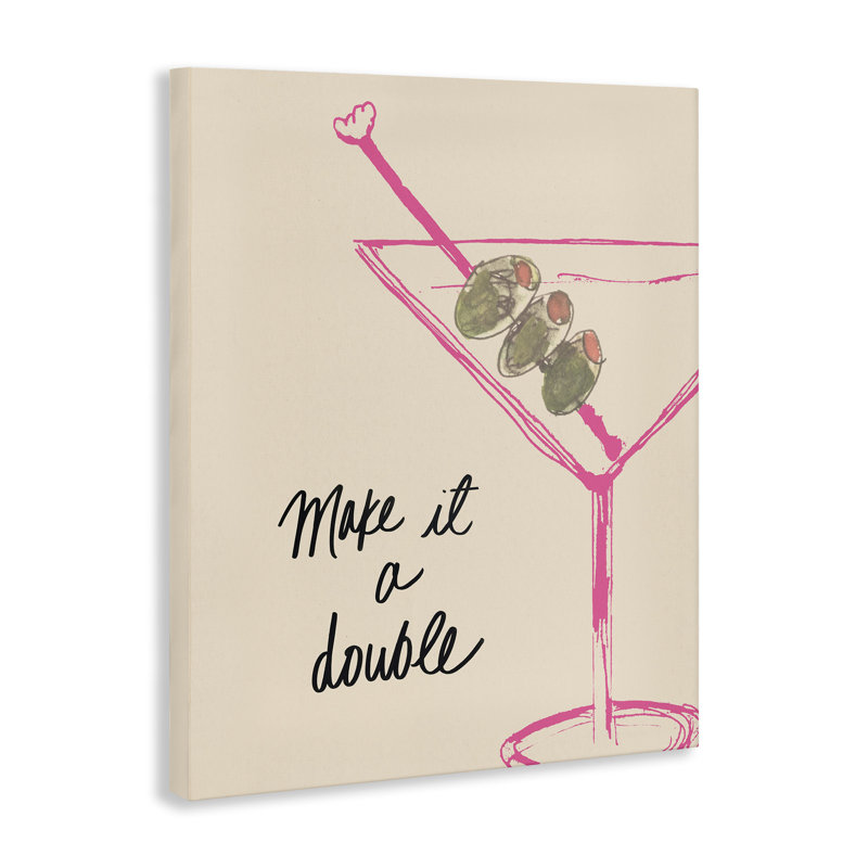 Art mural Make It Double Martini par Kate Quattro, H 30 po x l 24 po