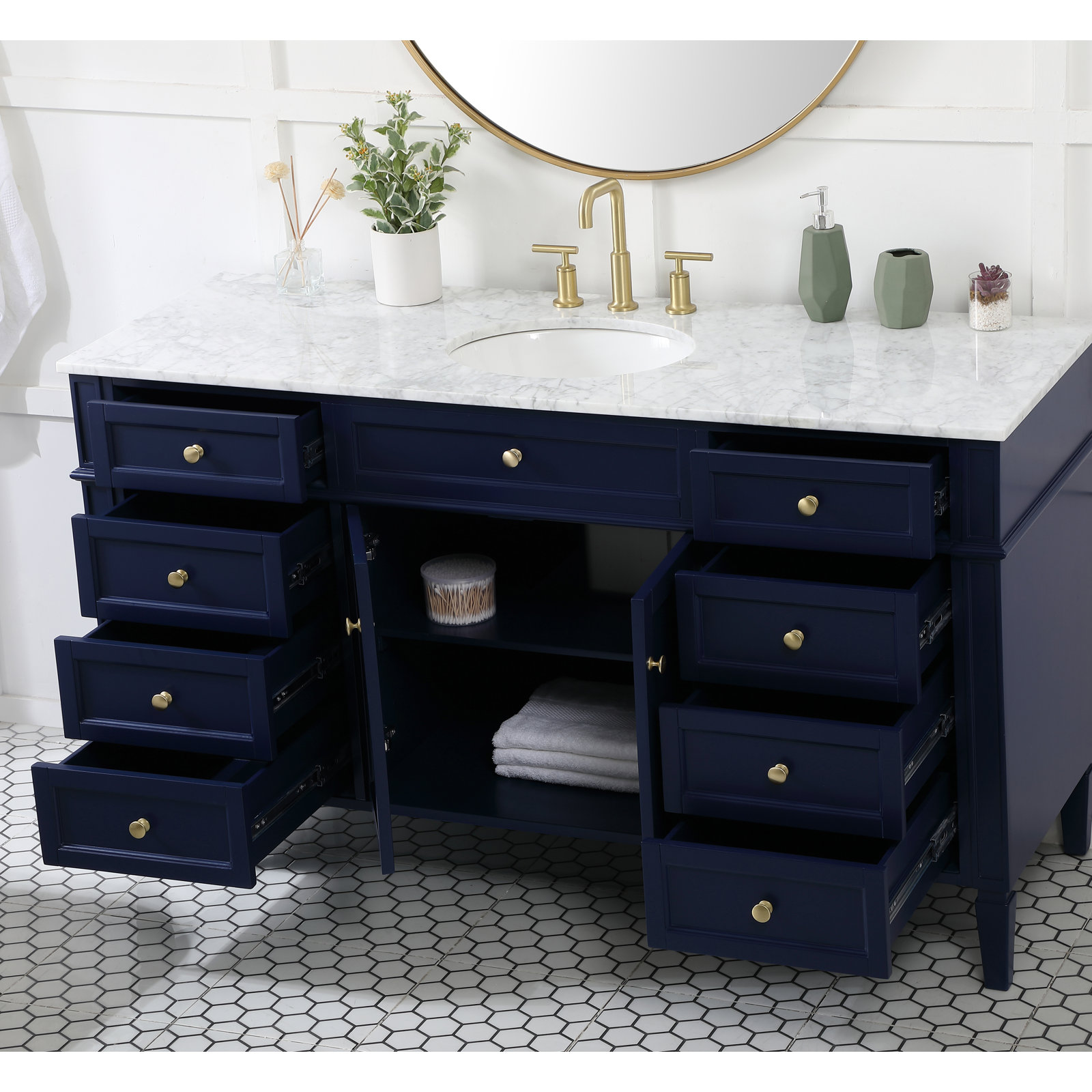 Rivers 60'' Single Bathroom Vanity, Blue